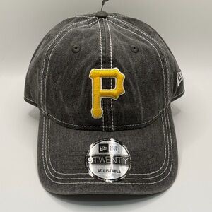 Pittsburgh Pirates New Era 9Twenty Washed Contrast Black Adjustable Hat OSFM